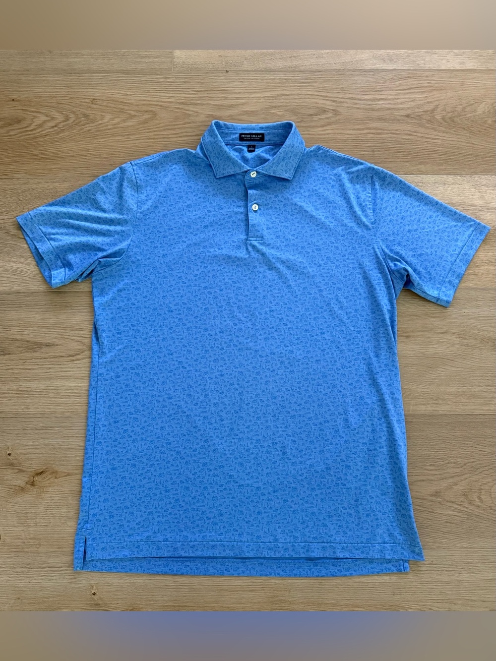 Peter Millar Crown Crafted Nautical Scenic Print Polo Large Blue